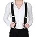 GoTEK Mens X Shape Braces Adjustable and Elastic Suspenders with A Very Strong Clips - Heavy Duty 50MM Wide Black OS