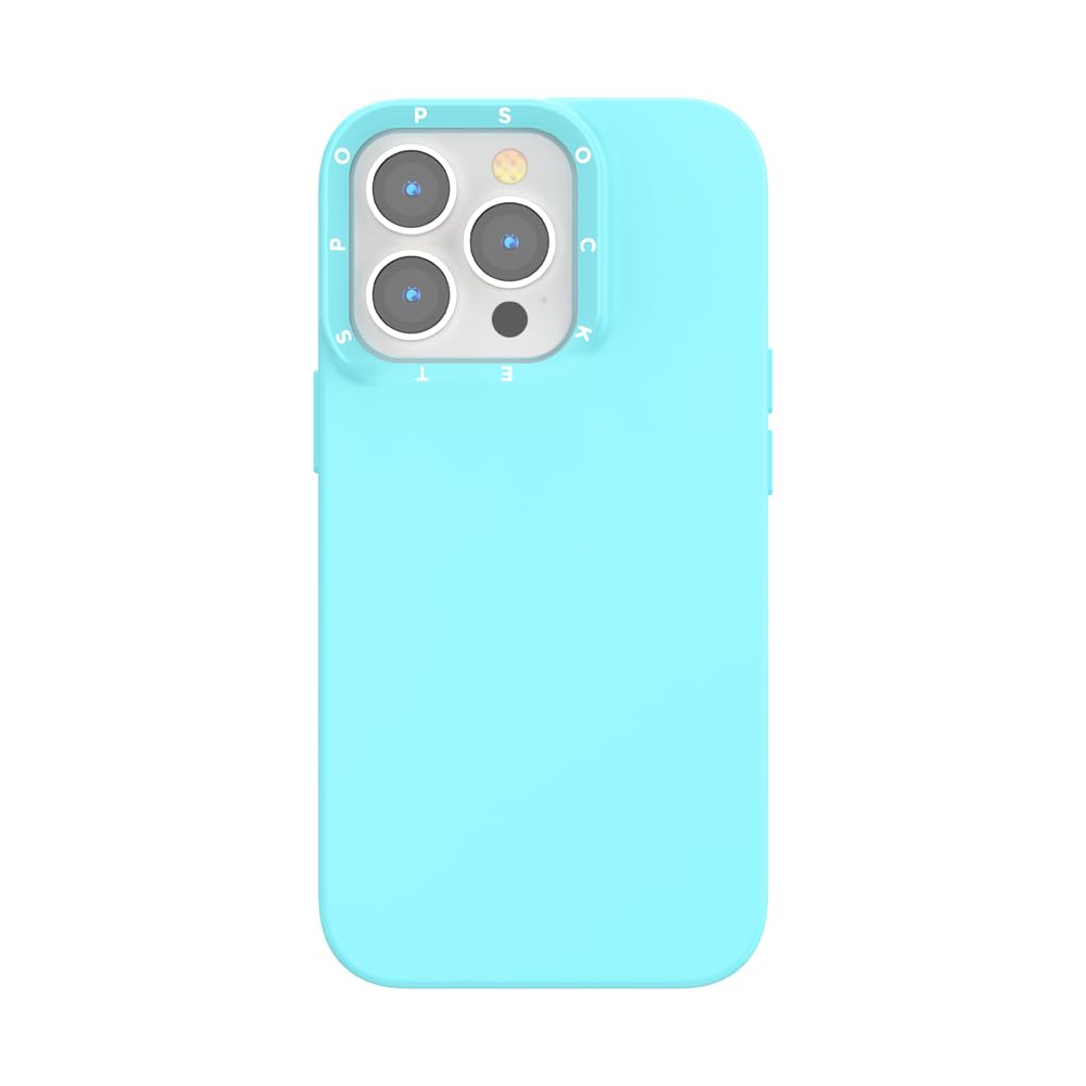 PopSockets iPhone 13 Pro Phone Case with MagSafe, Wireless Charging Compatible, Light Blue - Butterfly Pea Blue Image