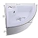 WENKEN One Hole Small Corner Ceramic Above Counter Top Bathroom Sink with Drainer, Vessel Sink with Overflow 12.6 x 12.6 x 17.1