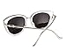 SOJOS Retro Fashion Cat Eye Women Sunglasses Metal Frame Mirrored Lenses SJ1002 with Silver Frame/Silver Mirrored Lens