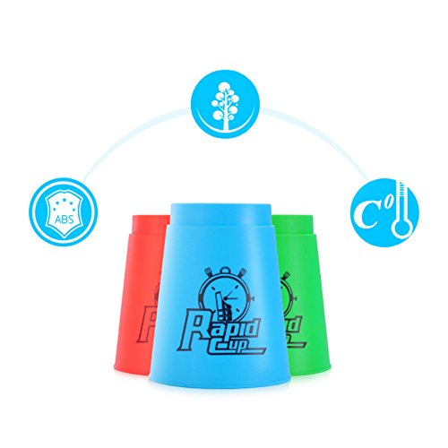 Quick Stacks Cups 12 Pack of Sports Stacking Cups Speed Training Game Challenge Competition Party Toy with Carry Bag(Green) - Thumbnail 5