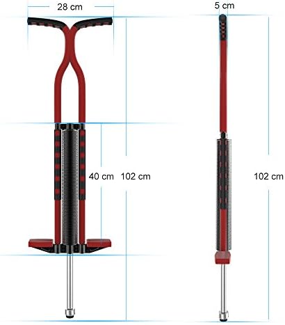 Sanwo Pogo Stick with Foam Covered for Kids & Adults Ages 9 and up, Support weighting 75 to 165 lbs (Red)