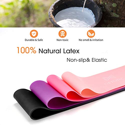 OMORC Resistance Loop Bands, Resistance Exercise Bands for Legs Butt Core Arms Yoga Fitness, Workout Bands with Exercises Guide & Carry Bag, Mini Loop Fitness Bands