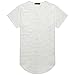 UNRESTRAINED Longline Hip Hop Ripped Fashion Shirts for Men White XL