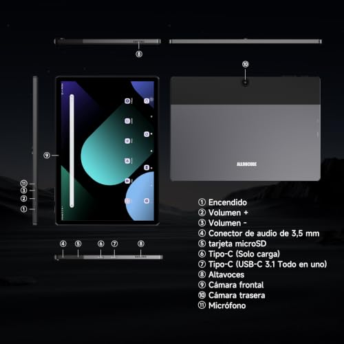 ALLDOCUBE Tablet 10 Inch, Android 15 Tablet, Octa-Core Processor, 4GB RAM 128GB Storage, 6000mAh Battery, WiFi 6, IPS Display 1920x1280, Expandable TF 1TB, GMS Certified, iPlay 70 S