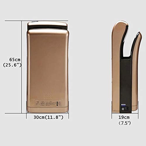 interhasa! Hand Dryer, Automatic Hand air Dryer, Powerful 1800W, Dry Hands in 5s, Low Noise 65 dB, ABS Material, for Home or Commercial Bathrooms, Hotel, Restaurant(Gold, 110V) - Thumbnail 6