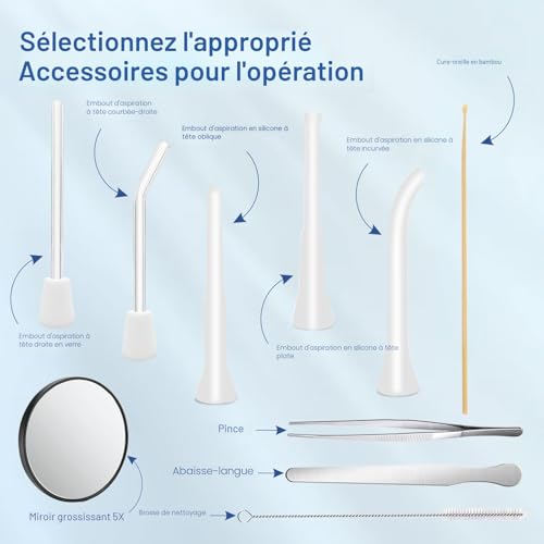 Vhipu Caseum Anti Caseum Amygdala Electric Vacuum Cleaner Kit with 800 mAh Battery, Caseum Pipette and 11 Accessories for Removing Tonsillar Calcula, Portable and Ideal for Home and Travel.