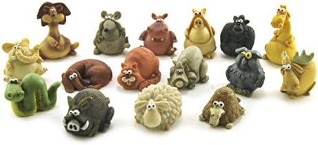 Miniature Comical Zoo Animal Figurine Collectible, 2-inch, (1-pc Random)