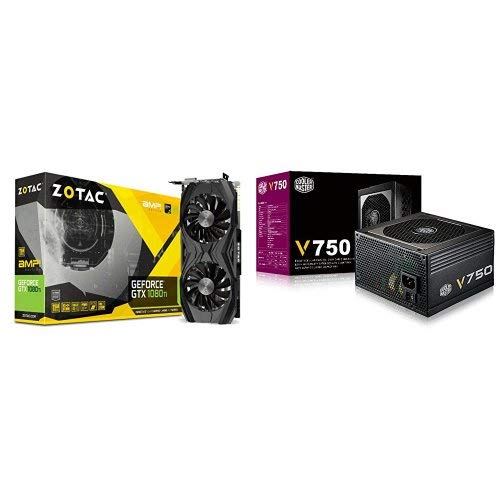ZOTAC GeForce GTX 1080 Ti AMP Edition 11GB Gaming Graphics Card- Cooler Master V750-750W Compact Fully Modular 80 Plus Gold Power Supply Bundle