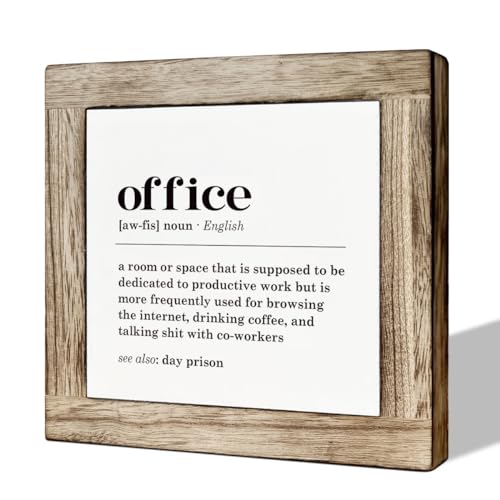Photo 1 of Office Decor, Office Wood Sign, Funny Office Definition Sign, Wooden Box Signs for Office Decor, Office Table Decor, Farmhouse Home Office Decor, Office Cubicle Decoration, Office Decor Art