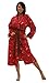 Del Rossa Womens 100% Cotton Printed Flannel Bathrobe Robe