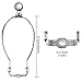 URATOT 3 Pack 8 Inch Silver Lamp Harp Holder Lamp Shade Harp, Saddle Base and Lamp Finial for Table and Floor Lamps (Silver)