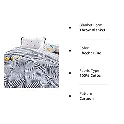 MEJU Blue Checks Stripes Triange Muslin Reversible