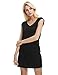 LAPAYA Women's Swim Beach Dress Deep V Neck Open-Back Beach Cover Up Beach Skirt, Black, 12-14