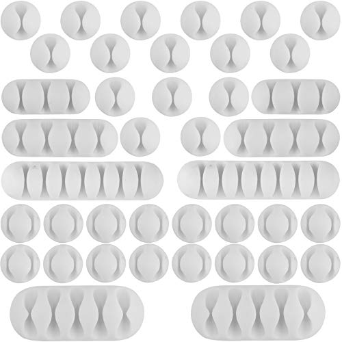 BQTQ 40 Pieces Cable Clips White Cable Holder Self Adhesive Cable
