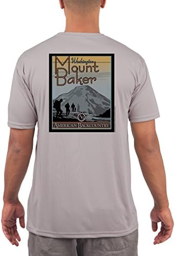 Mount Baker Men's UPF 50+ Short Sleeve T-shirt Medium Athletic Grey