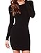 Face N Face Women's Knitting Sexy Casual Long Sleeve Short Dress Small Black