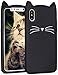 Joyleop Case for iPhone XS Max,Cartoon Soft Silicone Cute 3D Fun Cool Cover,Kawaii Unique Kids Girls Lady Cases,Animal Character Rubber Skin Shockproof Protector Cases for iPhone Xs Max 6.5” Black Cat