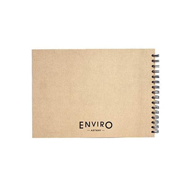 Artway-Enviro-Spiral-Bound-A4-Sketch-book-Landscape-70-Sides-35-Leaves-of-100-Recycled-170gsm-Cartridge-Paper-Hardback-Sketch-Pad-White Artway Enviro Spiral Bound Sketchbook - 70 Sides (35 Leaves) of 100% Recycled 170gsm Cartridge Paper,White, A4 Landscape