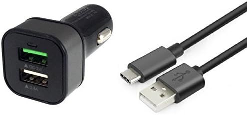 USBelieve QC 3.0 &amp;1 Port 2.4A USB Car Charger and USB 2.0 Type C Cable Pack - High Capacity Fast Car charger with USB-C Cable for Google Pixel, HTC U11, Samsung Galaxy S8, LG G6, V20