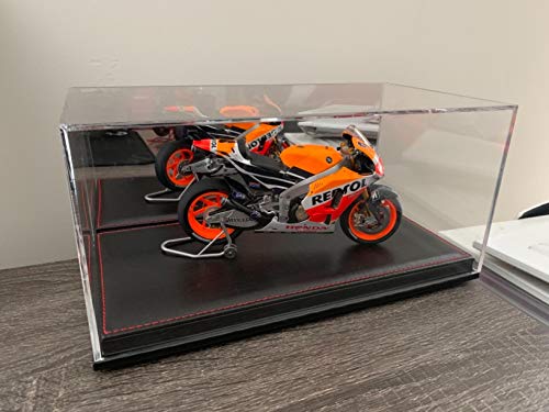 Combination of Life Collectibles Countertop Display Case(Not Fit for Boxing Gloves) with Mirrored Back Acrylic & Black Leather Base(Stitched in Red) 10-5/8 W by 5-5/8 D by 4-1/2 H inches - Thumbnail 2