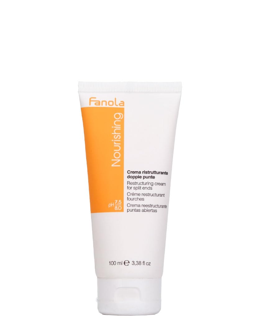 Fanola Restructuring Cream for Split Ends, Hair Cream Treatment to Repair and Prevent Split Ends, Enriched Formula with Keratin and Milk Proteins for Soft and Shiny Hair, 100