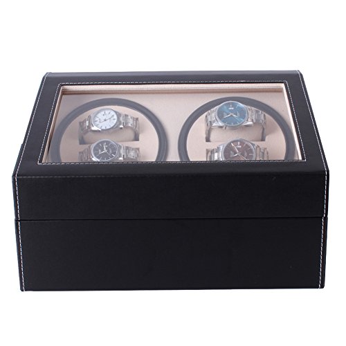 M3M Automatic Rotation Watch Winder 4+6 Display Box Leather Watch Automatic Watch Rewinder And Storage Box High-End Gift Black