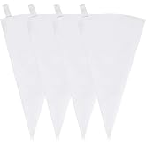 4 Pack 16" Reusable Pastry Piping Bags, Cloth Cake Decorating, White Cloth Frosting Bags, Icing Piping Bags Decorating Bags I