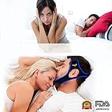 Anti Snoring Chin Strap Device - Snore Stopper Jaw Strap to Stop Mouth Breathing and Snoring During Sleep - Sleeping Aids and Snore Solutions - Comfortable Neoprene and Adjustable to Fit Men and Women