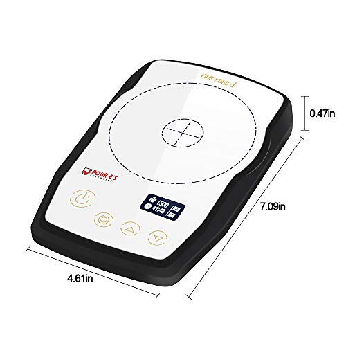 Ultra-Flat Mini Magnetic Stirrer - Four E's Scientific Compact Labware 15-1500RPM with Tempered Glass Set-up Plate 1000 ml max. - Portable Appliance with OLED Display Touch Key