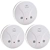 3 Pack Fire Alarms Smoke Detector Battery Operated with Photoelectric Sensor and Silence Button, Travel Portable Smoke…