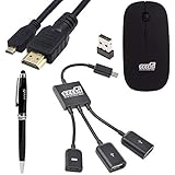 EEEKit 4in1 Starter Kit for ASUS Transformer Book T100H T100HA T100 T100T T100TA T100TAM T100TAF T100CHI, Micro HDMI Cable,Micro USB Host OTG Hub Adapter, 2.4G Mouse, Stylus