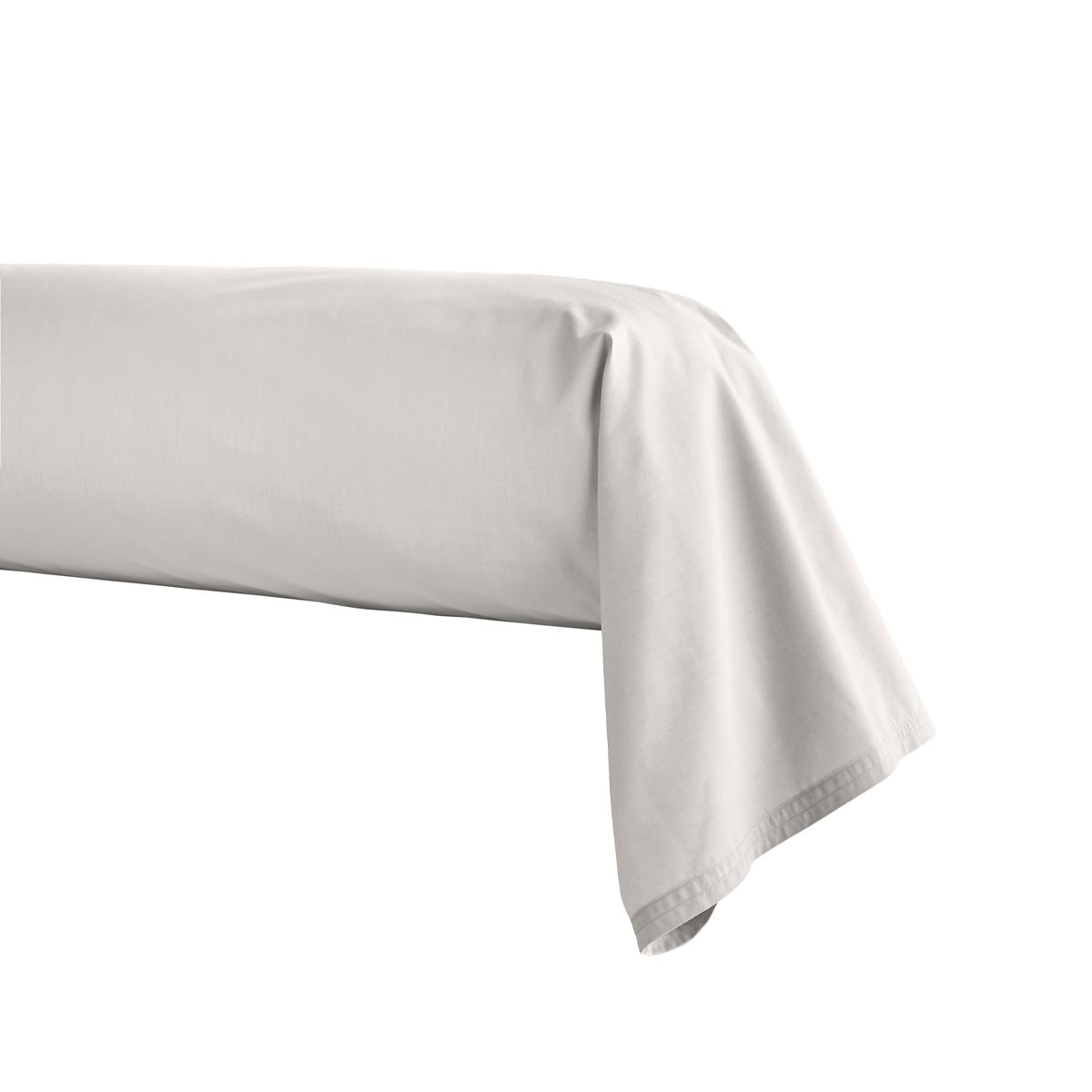 Essix First Cotton Percale Bolster Cover, Pearl Grey, 43 x 230 cm,
