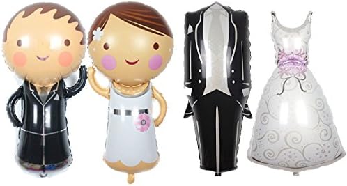 Ariley Chevaliers Large Balloons 4pcs 44 Inch Wedding Decoration Bride and Groom Valentine's Day Party Supplies Foil Balloons,1 Pack