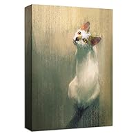 Canvas Wall Art Cute Cat Canvas Prints Home Artwork Decoration for Living Room,Bedroom - 12x18 inches