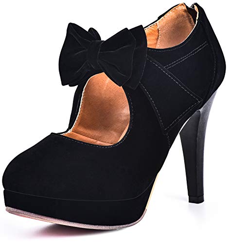 KARKEIN-Womens-Platform-Bow-Tie-Pumps-Sexy-High-Heels-for-Ladies-Fashion-Vintage-Shoes