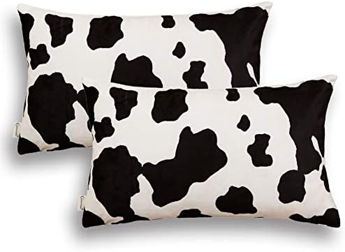 Carrie Home Cow Print Lumbar Pillow Covers 12x20 Faux Fur Cow Hide Decorative Pillow Covers For Couche Set Of 2 Buy Online At Best Price In Uae Amazon Ae