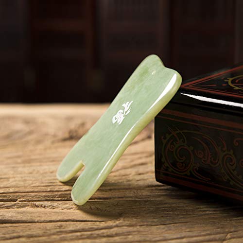 Gua Sha Facial Massage Tool, Gua Sha Massage Tool, Genuine Jade Gua Sha Board with Printed Chinese Character Blessing… - Image 4
