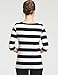 Camii Mia 3/4 Sleeve Shirts for Women, Striped Tee Shirts Cotton Stretchy Lightweight Slim Fit (Medium, Black White)