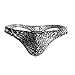 YUFEIDA Sexy Men's Underwear Thong G-string Leopard Print Bulge Pouch T-back Underpants (X-Large, Black)