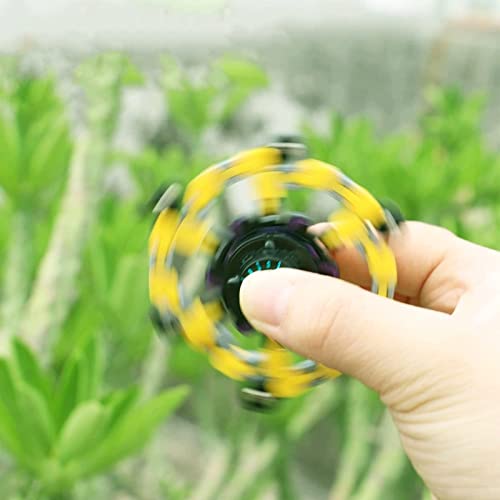 Fidget Spinner DIY Deformable Decompression Toy Stress Relief Spinning Top High-Speed Rotating Mechanical Chain Robot Spin Gyro Creative Transformable Rotation Fingertip Spinner Gift (Yellow and RED)