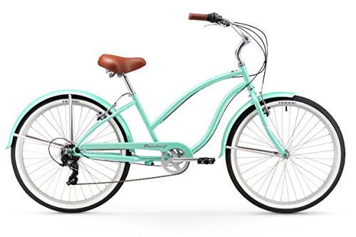 Firmstrong Chief Lady Seven Speed Beach Cruiser Bicycle, 26-Inch, Mint Green