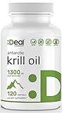Deal Supplement Antarctic Krill Oil, 1300mg Per Serving, 120 Softgels, Non-GMO