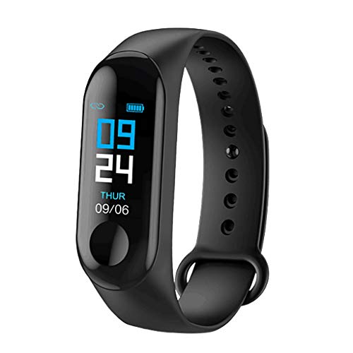 vmree T5 Men Women Smart Watch Touch Screen Sports Fitness Activity Heart Rate Tracker Blood Pressure Watch for Andorid iOS (Black)