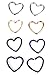 Assorted 8pcs 16g 1/2'' Heart 316l Seamless Daith Cartilage Earring Hoop