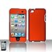 Premium Rubberized Snap-on Hard Crystal Front and Rear Case Cover for Apple iPod Touch 4G, 4th Generation, 4th Gen - orange compatible with 8GB / 32GB / 64GB primary