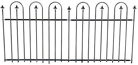 ガーデンフェンス 2枚組 鉄製 連結自在 フェンス 黒 ブラック 幅198 高さ1cm アイアン 組立式 公園 庭 送料無料 柵 保障 国華園 花壇 仕切り