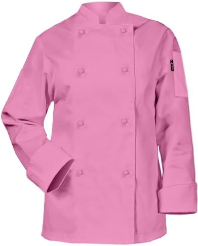 pink chef jacket short sleeve