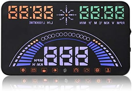Head Up Display -5.5 Inch Universal Car Head-Up Display Combine OBD &GPS HUD Into One,Projector With KM/H MPH Overspeed Alarm, Plug & Play