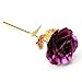 Childom Mom Gift, Mothers Gift, Present for Girlfriend, 24K Rose Flower Purple Rose Golden Foil with Gift Box, Great Gift Idea for Valentine's Day, Birthday, Anniversary
